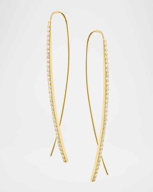 Reckless Narrow Upside Down Hoop Earrings in Rose Gold